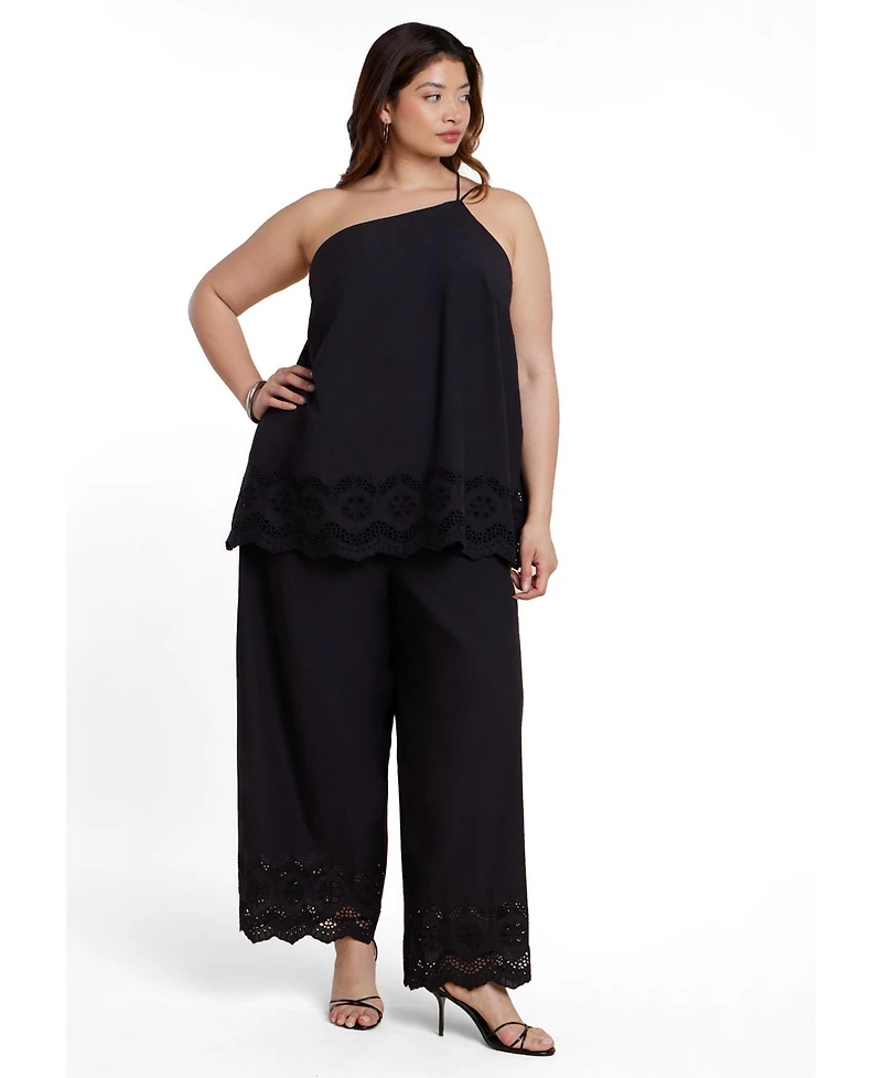 Eloquii Plus Eyelet Detail Women's Top