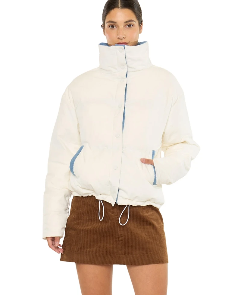 KanCan Women's Usa Yerba Relaxed Front-Snap Puffer Jacket