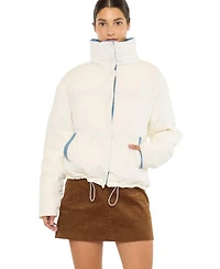 KanCan Women's Usa Yerba Relaxed Front-Snap Puffer Jacket