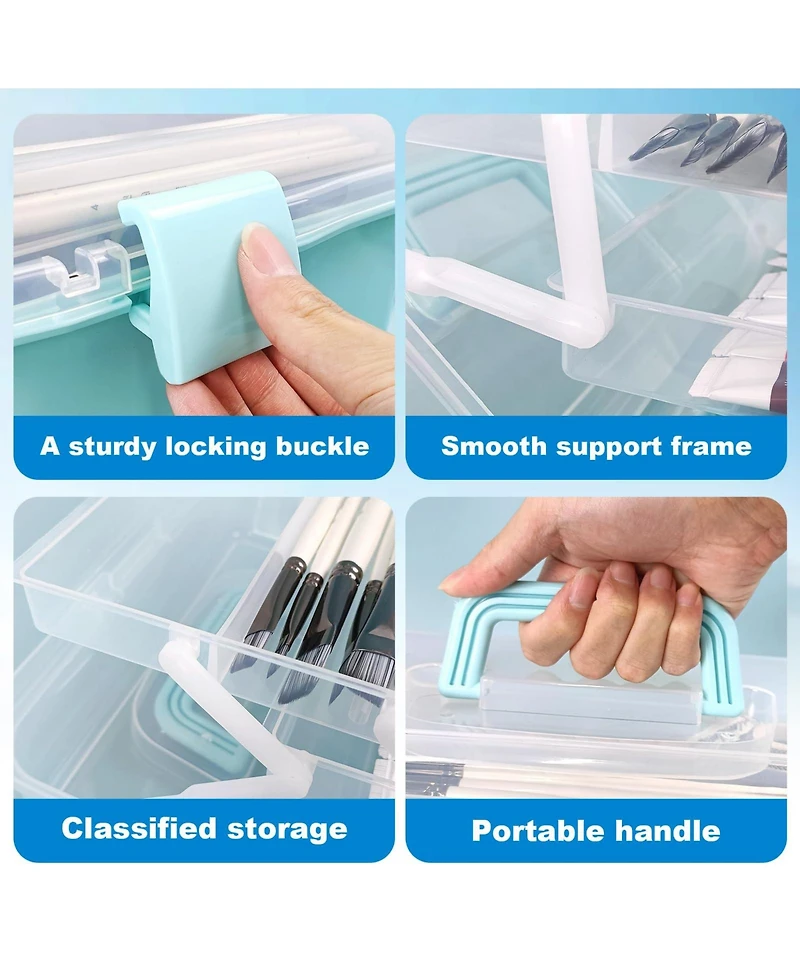 Xdovet Tackle Box Organizer 3-Layer Craft Storage Case