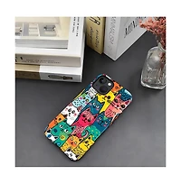 Gonez Case for iPhone 14, 2-in-1 Dual-Layer Shockproof Protection, Funny Cat Art Glossy