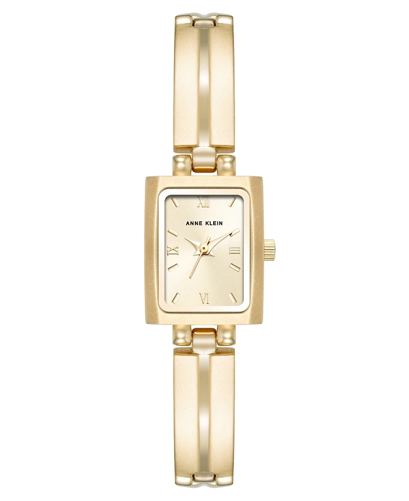Anne Klein Women's Quartz Rectangle Gold-Tone Alloy Metal Bracelet Watch 16mm x 20mm