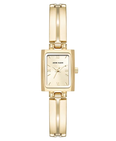Anne Klein Women's Quartz Rectangle Gold-Tone Alloy Metal Bracelet Watch 16mm x 20mm