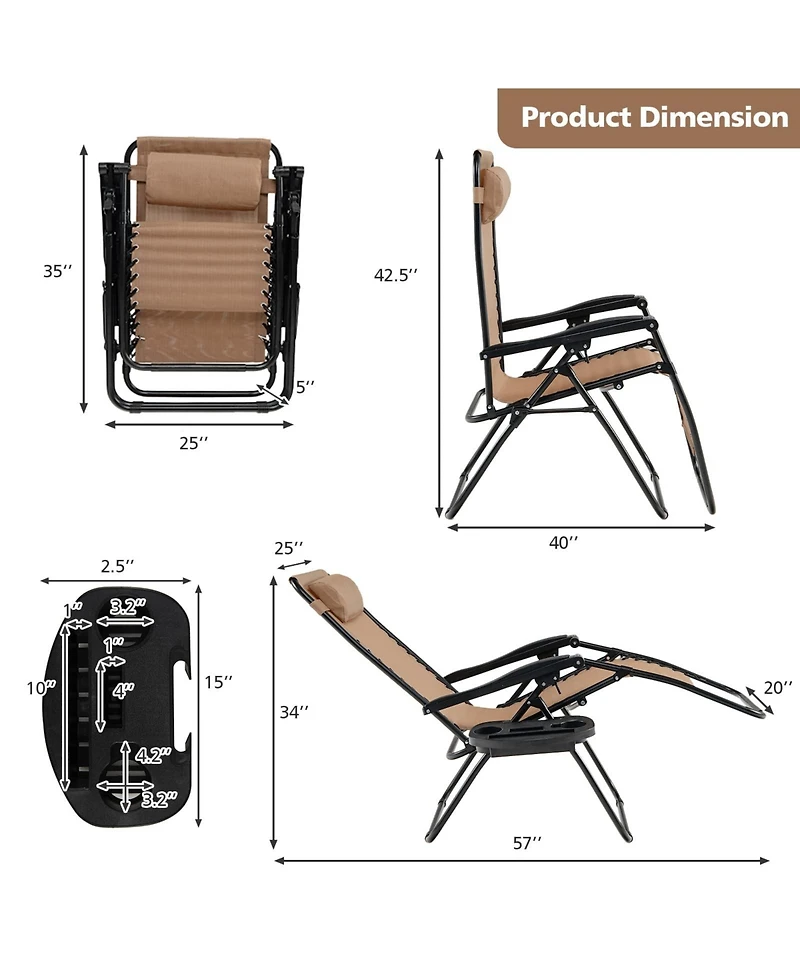 Aofar Zero Gravity Recliner Chair with Side Tray