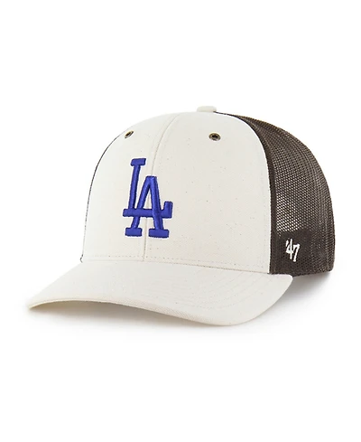 Carhartt x '47 Men's Natural/Brown Los Angeles Dodgers Undyed Trucker Adjustable Hat
