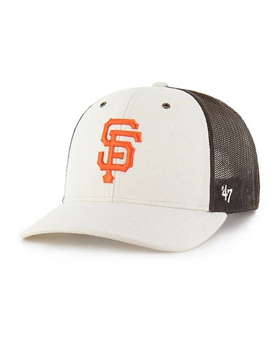 Carhartt x '47 Men's Natural/Brown San Francisco Giants Undyed Trucker Adjustable Hat