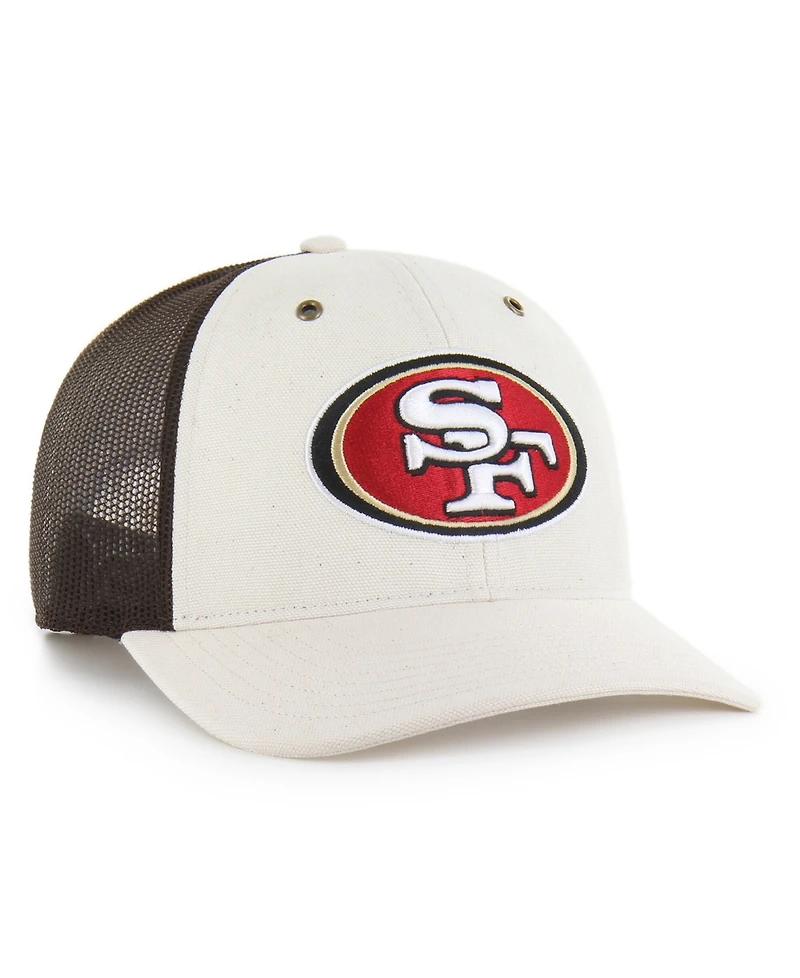 Carhartt x '47 Men's Natural/Brown San Francisco 49ers Undyed Trucker Adjustable Hat