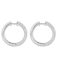 And Now This Crystal Composite Stone Hinged Hoop Earrings