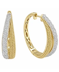 And Now This Crystal Split Texture Hoop Earrings