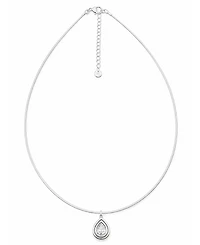 And Now This Cubic Zirconia Fine Silver-Tone Plated Slider Pendant Necklace