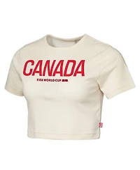 Outerstuff Women's Natural Canada Fifa World Cup 2026 Elote Squad Cropped T-Shirt
