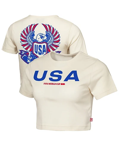 Outerstuff Women's Natural Usa Fifa World Cup 2026 Elote Squad Cropped T-Shirt
