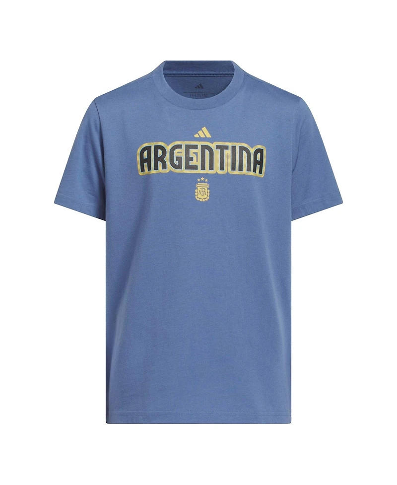 Adidas Big Boys and Girls Blue Argentina National Team Jersey Hook T-Shirt