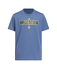 Adidas Big Boys and Girls Blue Argentina National Team Jersey Hook T-Shirt