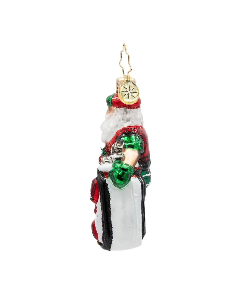 Christopher Radko 3" Jolly Golfer Santa Gem Ornament