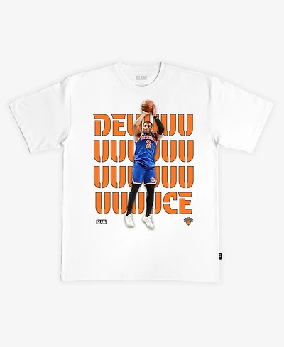 Slam Men's and Women's Miles McBride White New York Knicks T-Shirt