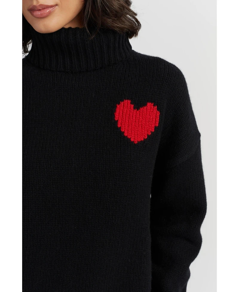 Chinti & Parker Women's Merino Heart Rollneck Sweater