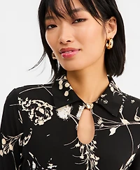 I.n.c. International Concepts Women's Print Long-Sleeve Blouse, Macy's Exclusive
