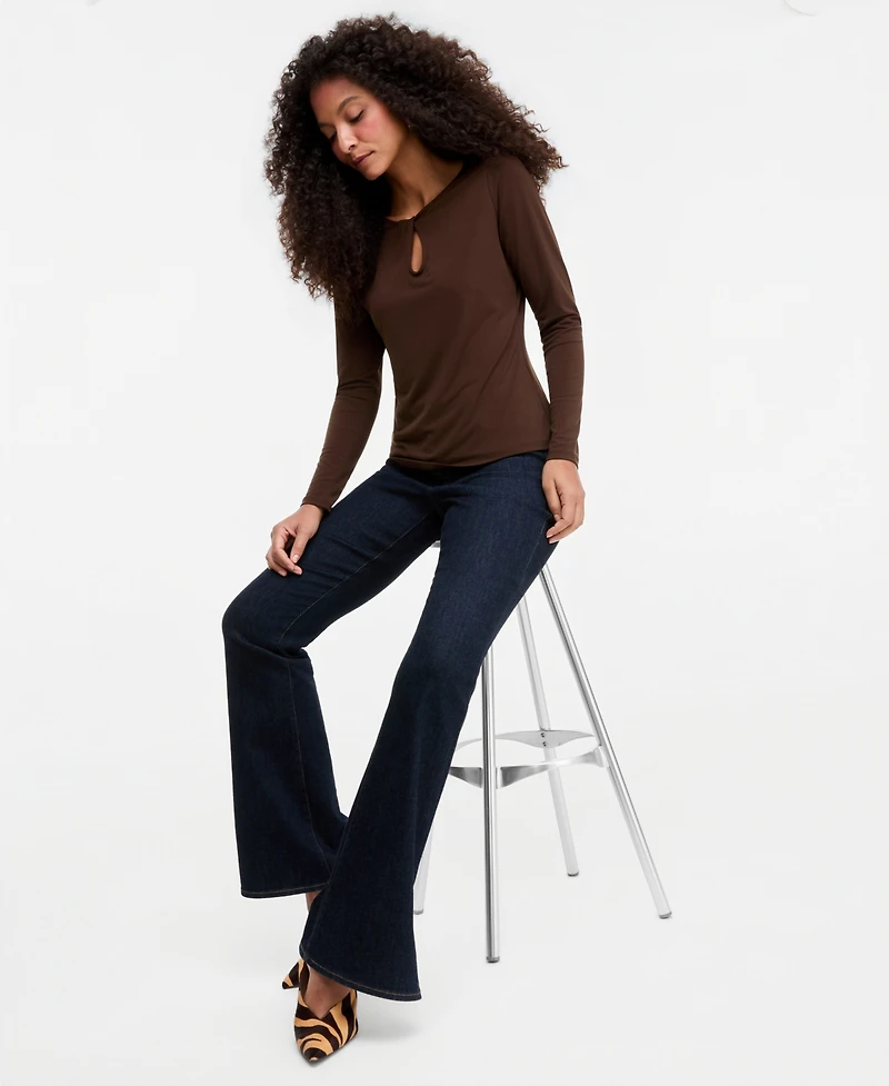 I.n.c. International Concepts Women's Long-Sleeve Keyhole Twist Top, Macy's Exclusive