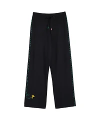 Chinti & Parker Women's Wool-Cashmere Peanuts Stripe Wide Leg Track Pants