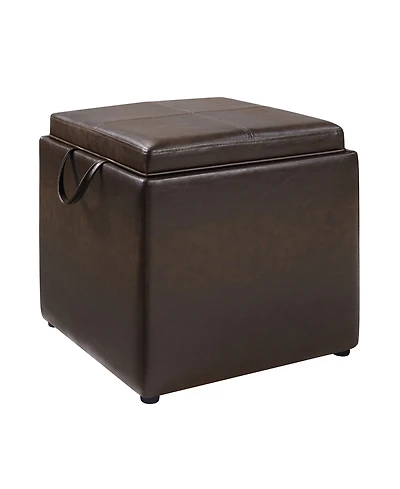Convenience Concepts Designs4Comfort Park Avenue Single Ottoman with Stool and Reversible Tray