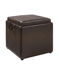 Convenience Concepts Designs4Comfort Park Avenue Single Ottoman with Stool and Reversible Tray