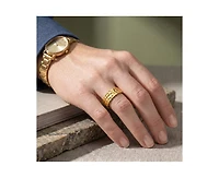 Rachel Glauber Bold 14K Gold Plated Radiant Hammered Texture Band Ring