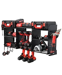 Xdovet Power Tool Organizer with Drill Holder Outlet Strip