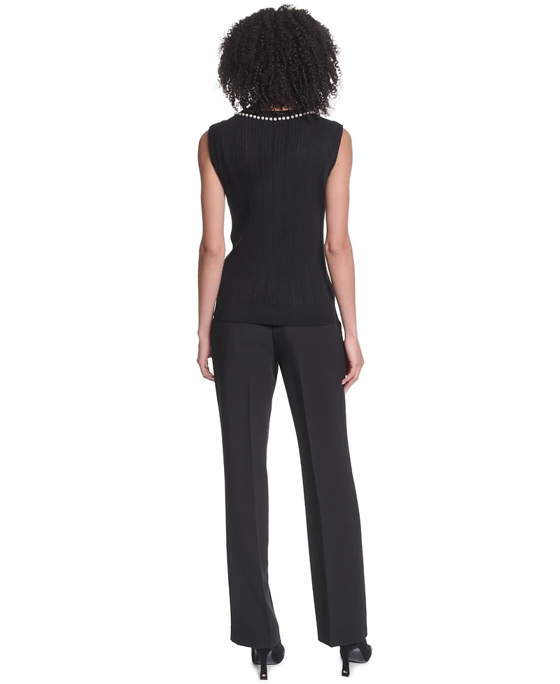 Karl Lagerfeld Paris Petite Sleeveless Crewneck Sweater