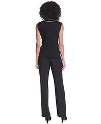 Karl Lagerfeld Paris Petite Sleeveless Crewneck Sweater