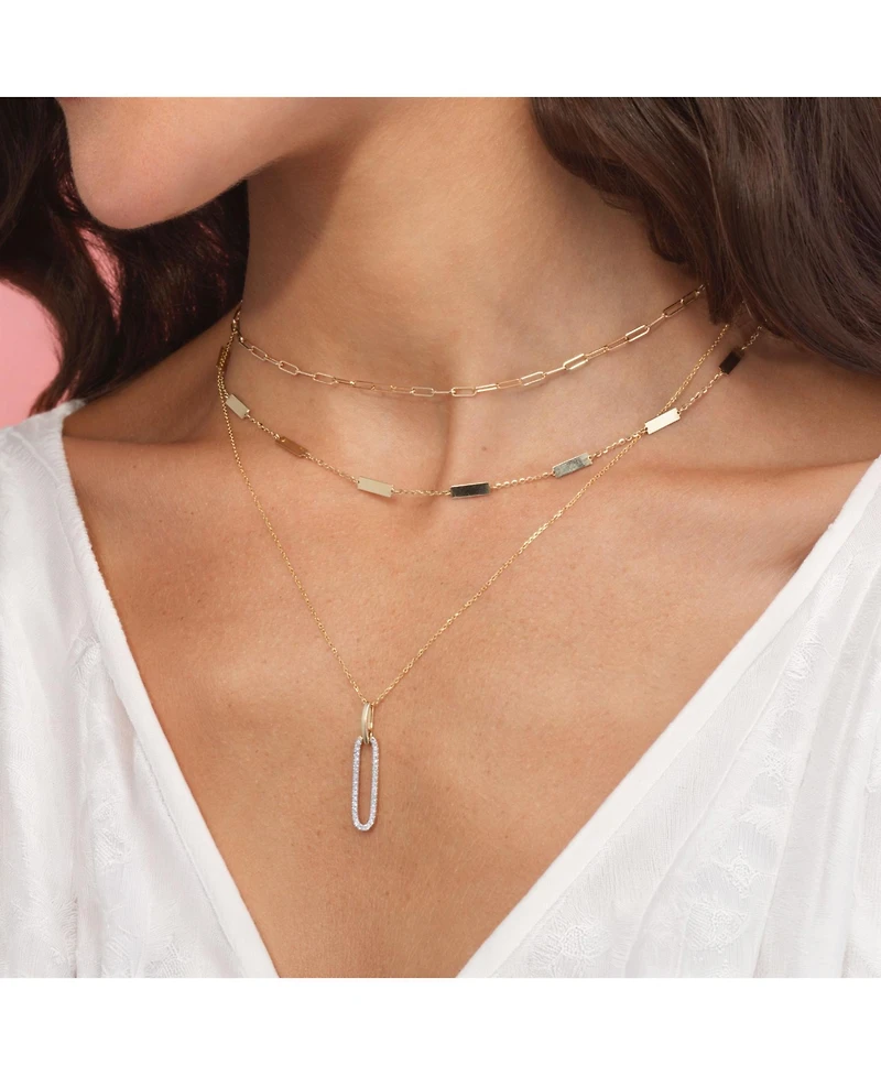 The Lovery Gold Bar Chain Necklace 14K Gold