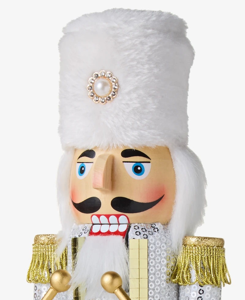 Holiday Lane Opulence Faux Fur Trim Drummer Nutcracker, Macy's Exclusive
