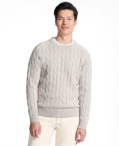 Lands' End Men's Long Sleeve Drifter Cable Crewneck Sweater
