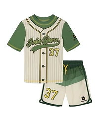 John Deere Toddler Boys Baseball Rash Guard and Swim Trunks Set