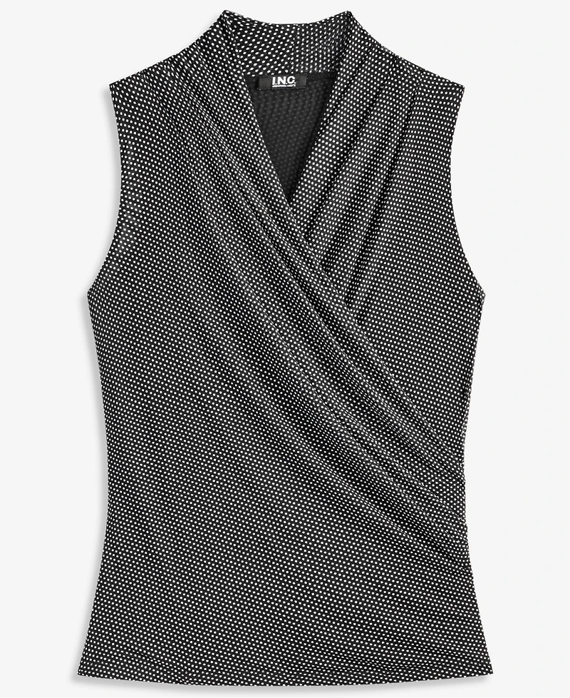 I.n.c. International Concepts Women's Ruched Mesh V-Neck Surplice Tank, Macy's Exclusive