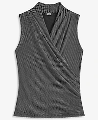 I.n.c. International Concepts Women's Ruched Mesh V-Neck Surplice Tank, Macy's Exclusive