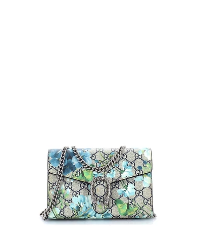 Pre-Owned Gucci Small Dionysus Chain Wallet Blooms Print Gg Coated Canvas