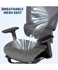 homfan Ergonomic High-Back Mesh Office Chair with Footrest, 4D Armrests, Dynamic Lumbar Support, Reclining, 350lb Capacity