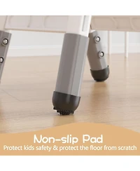gaomon Kids Table and 4 Chairs Set, Height Adjustable Toddler Activity Table with Graffiti Desktop for Home or Classroom