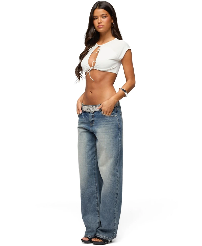 Edikted Women's Daniella Tie Crop Top