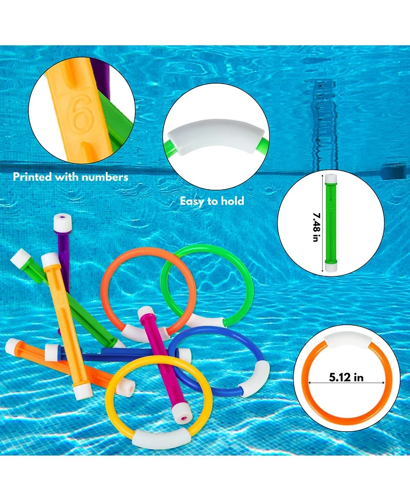 Gnuadz Underwater Diving Pool Toys Swim Rings Sticks Games