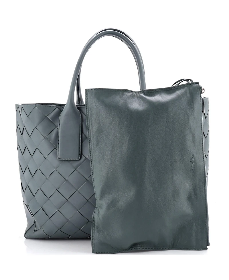 Pre-Owned Bottega Veneta Open Tote Maxi Intrecciato Leather