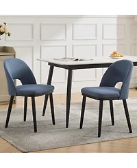 gaomon Upholstered Dining Chairs Set of 4, Modern Fabric Dining Room Chairs with High Back and Deep Seat, Wooden Legs Kitchen Chairs for Dining Room