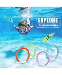 Gnuadz Diving Games Swimming Pool Underwater Rings Torpedo Set