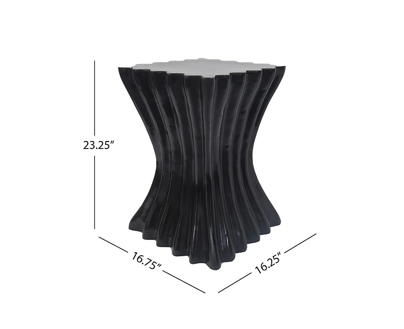 sumyeg Wave Shaped Mgo Side Table Sandstone Effect 200lbs Capacity Indoor Outdoor End Table