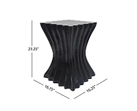 sumyeg Wave Shaped Mgo Side Table Sandstone Effect 200lbs Capacity Indoor Outdoor End Table