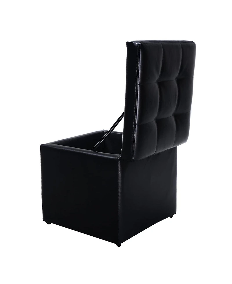 sumyeg 16-Inch Ottoman Pouffe with Hinge Top Storage for Living Room or Bedroom