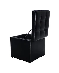 sumyeg 16-Inch Ottoman Pouffe with Hinge Top Storage for Living Room or Bedroom