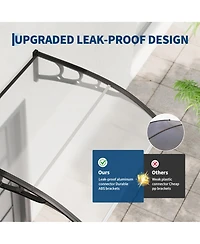 homfan 40x40 inch Polycarbonate Door/Window Awning with Abs Bracket, Uv and Weather Protection - Clear