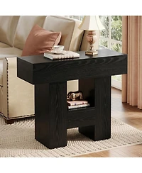 Tribesigns Farmhous End Table, 2-Tier Narrow Side Table with Storage Shelf for Living Room, Rustic Wooden Sofa Side Tables and Nightstand